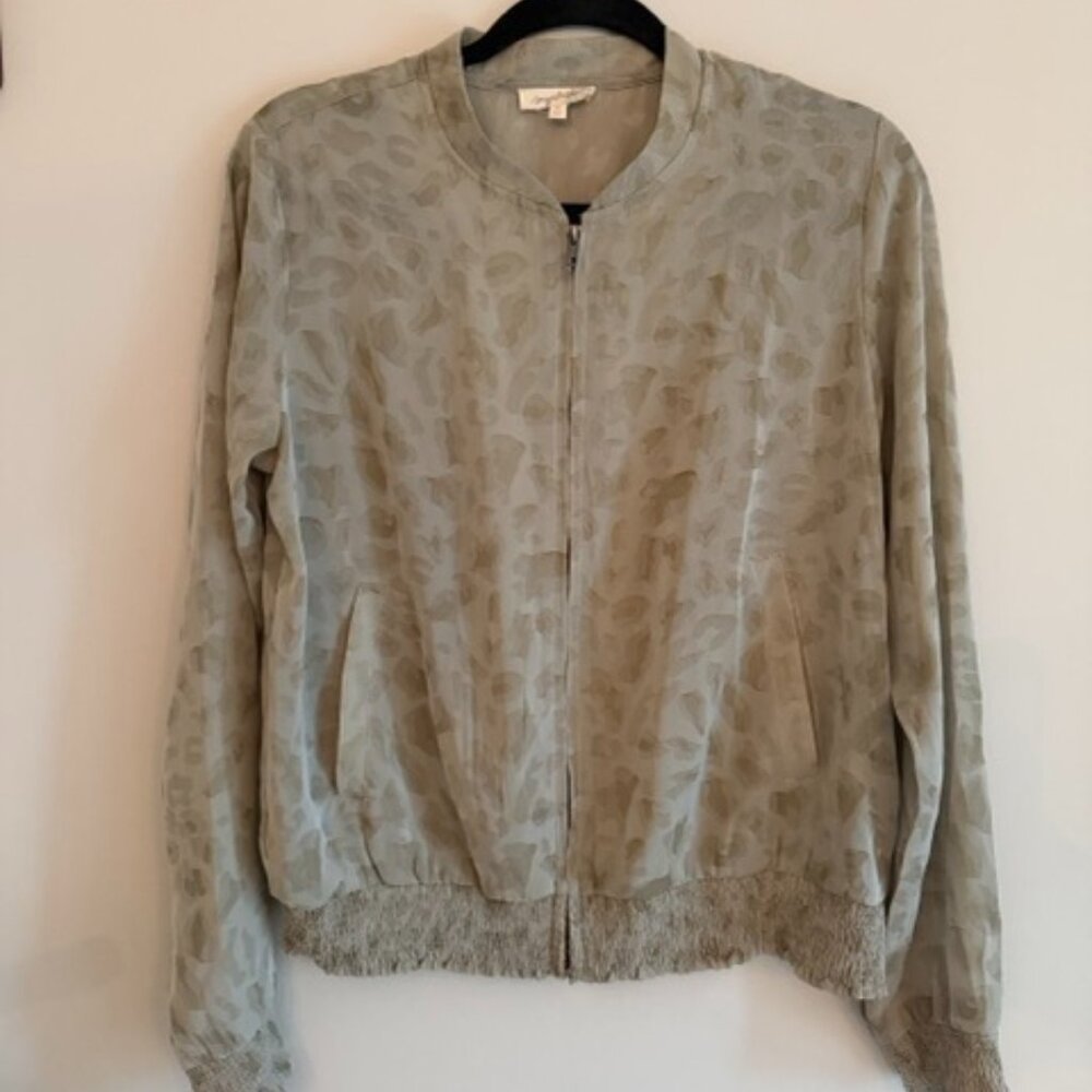 Mystree -  Women’s Sheer Leopard Print Bomber Jacket